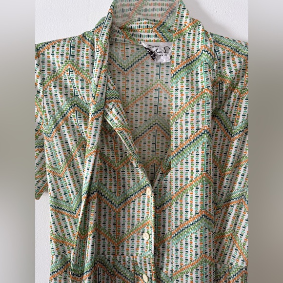 Vintage Jonathan Logan Micalady Tokyo Elegant Green Patterned Dress. - Picture 2 of 6